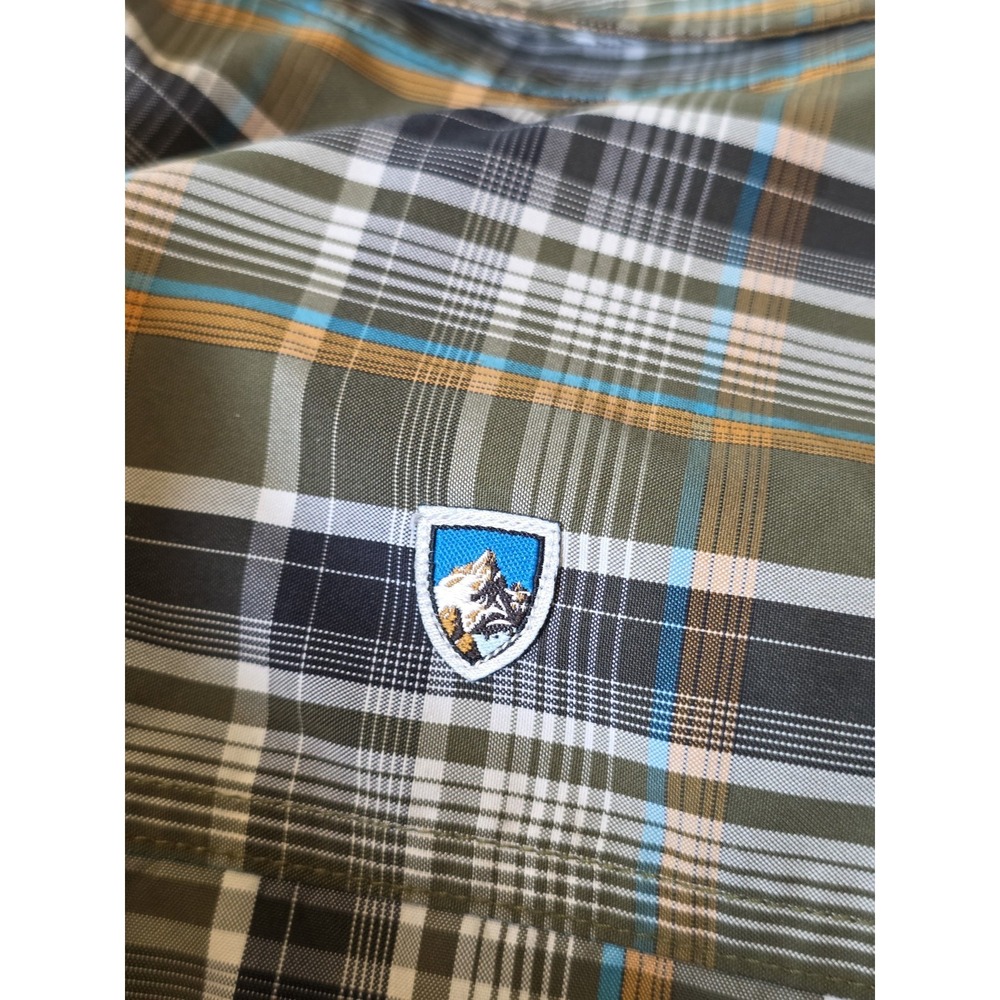 KUHL Men's XXL Long Sleeve Button Down Green Blue Plaid Hiking Outdoor - Picture 8 of 10